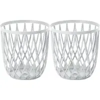 Prosperplast Draadmand/wasmand/opbergmand - 2x - van stevig kunststof - wit - D39 x H39 cm - 59 Liter