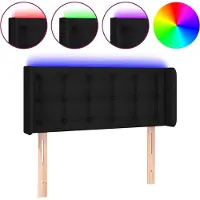 vidaXL Hoofdbord LED 103x16x78/88 cm stof zwart