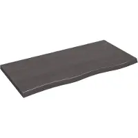 vidaXL Wastafelblad 100x50x(2-4) cm behandeld massief hout donkerbruin