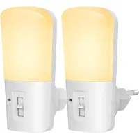 Qumax LED Nachtlampje Stopcontact 2 stuks - Dimbare Nachtlampjes met Sensor - Nachtlampje Babykamer - Nacht Lamp