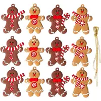 FLOOQ Koekemannetjes Kerstversiering - 12 stuks - Kerstdecoratie voor binnen - Gingerbread Bear - Kerstboomversiering
