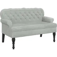 vidaXL Bank met rugleuning lichtgrijs 119,5x64,5x75 cm fluweel