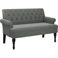 vidaXL Bank met rugleuning donkergrijs 120x62x75,5 cm stof