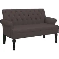 vidaXL Bankje met rugleuning 120x62x75,5 cm stof donkerbruin