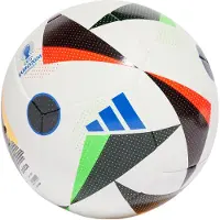 Adidas Heren Euro 24 Training Voetbal Wit/Zwart/Glow Blue
