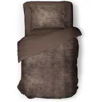 Eleganzzz Dekbedovertrek Flanel Fleece - brown 140x200/220cm