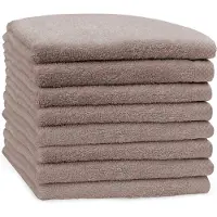 Eleganzzz Badstof Handdoek 100% Katoen 50x100cm - taupe - Set van 8