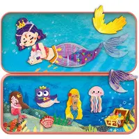 MierEdu Magnetische Puzzeldoos - Zeemeerminnen - Bevat 2 Scènes - Meer Dan 30 Magneten - 3 Jaar