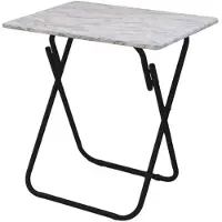Concorde Bijzettafel - marmer look - MDF hout - metaal - inklapbaar - L55 x B73 x H87 cm - Bijzettafels