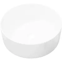 The Living Store wastafel, rond, keramiek, wit, 40 x 15 cm