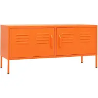 The Living Store Televisiemeubel - Staal - 105 x 35 x 50 cm - Oranje