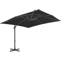 The Living Store Hangende Parasol - Antraciet - 300 x 300 x 258 cm - UV-beschermend - Polyester - Inclusief Kruisvoet -