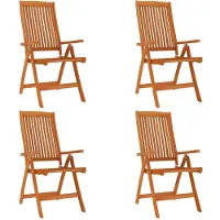 The Living Store Houten Tuinstoel - Eucalyptushout - 58x71x112cm - Verstelbaar