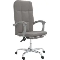 The Living Store De Living Store bureaustoel met ligfunctie, taupe kleur, gestoffeerd