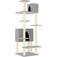 The Living Store De Living Store krabboom met sisal krabpalen, lichtgrijs, 154 cm