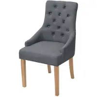 The Living Store : Eetkamerstoelen, 2 stuks, donkergrijs, stof