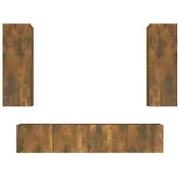 The Living Store Tv-meubelset Smoked Oak - 2x 80x30x30 cm - 2x 30.5x30x90 cm