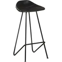 The Living Store Krukken Industriële Stijl - 45x39x83cm - Echt Geitenleer - Zwart
