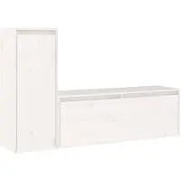 The Living Store Televisiemeubel Classic - 100 x 30 x 35 cm - Wit - Massief grenenhout