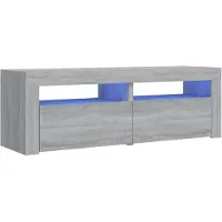 The Living Store TV-meubel - LED-verlichting - Grijs Sonoma eiken - 120 x 35 x 40 cm - Opbergruimte - USB-aansluiting