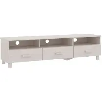 The Living Store HAMAR TV-meubel - wit - massief grenenhout - 158 x 40 x 40 cm (B x D x H)