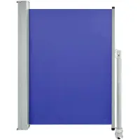 The Living Store Zijscherm - Polyester - 100 x 0-300 cm - Blauw - Grijze Standaard