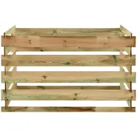 The Living Store Tuincompostbak - Hout - 120 x 120 x 70 cm - Rotbestendig - Groen geïmpregneerd