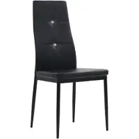 The Living Store : Eetkamerstoelen, 6 stuks, zwart, kunstleer
