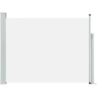 The Living Store Zijscherm - UV-bestendig Polyester - 140 x 0-500 cm - Crème/Grijs