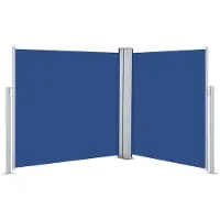 The Living Store Zijluifel Grote Blauw 100x(0-600) cm Uittrekbaar Automatische Terugrolfunctie