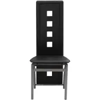 The Living Store : Eetkamerstoelen, 6 stuks, kunstleer, zwart