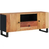 The Living Store TV-meubel - Acaciahout - 105 x 33.5 x 46 cm - Met opbergruimte - Stabiele poten - Uitstalfunctie -