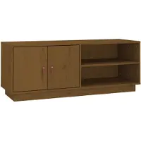 The Living Store Tv-meubel - Massief grenenhout - 105 x 34 x 40 cm - honingbruin