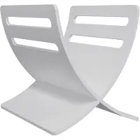 The Living Store Houten Tijdschriftenrek - Wit - 29.5 x 29.5 x 26.5 cm / 45.5 x 30 x 22.5 cm - Populiermultiplex