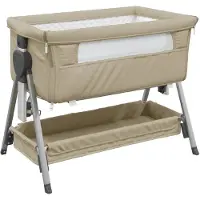 The Living Store Babybedje - Basic - Babybed - 93x56x(70-82) cm - taupe