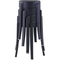 The Living Store Stapelbare Krukken - Set van 4 - Kunststof - Zwart - 36x36x46.5cm