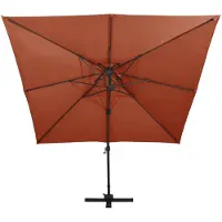 The Living Store Tuinparasol - Terracotta - 300 x 300 x 258 cm - Met kruisvoet - Kantelbaar en 360 graden draaibaar -