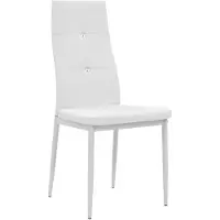 The Living Store : Eetkamerstoelen, 4 stuks, wit, kunstleer