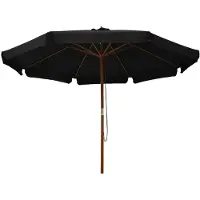 The Living Store Parasol - 330 x 254 cm - Zwart - Anti-vervagend polyester - 48mm paaldiameter
