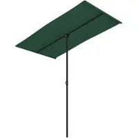 The Living Store Tuinparasol - Groen - 180 x 110 x 208 cm - UV-beschermend polyester - Stabiele stalen paal