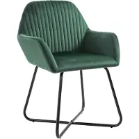 The Living Store : Eetkamerstoelen, 6 stuks, groen, fluweel