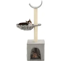 The Living Store De Living Store kattenboom met sisal krabpalen, 105 cm, grijs