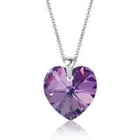 Montebello Ketting Fleur HZ115 - Swarovski Hart - 925 Zilver Gerhod. - Ø14mm - 45cm