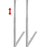The Living Store Telescopische Tafelpoten - 60 x (710-1.100) mm - Chroom - Stevig en Stabiel