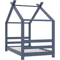 The Living Store Living Store kinderbedframe, grijs, massief grenenhout, 70x140 cm
