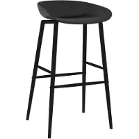 The Living Store Barstoelen - Set van 4 - PP en metaal - 48x47.5x95.5 cm - zwart