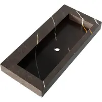 Brauer Coral Wastafel 100x46cm Artificial Marble - Zonder Kraangat - Copper Brown - 8720724503817 - Rechthoekig - Wastafels, Meubelwastafels