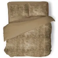 Eleganzzz Dekbedovertrek Flanel Fleece - gold 240x200/220cm