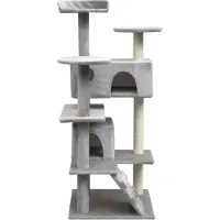 The Living Store De Living Store krabpaal voor katten, sisal, 125 cm, grijs