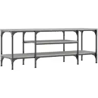 The Living Store Tv-meubel Industrieel - 121 x 35 x 45 cm - Grijs Sonoma Eiken